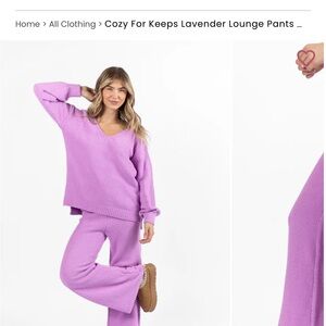 Pink Lily Cozy Knit Sweater Set